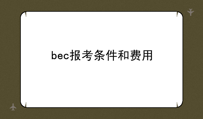 bec报考条件和费用