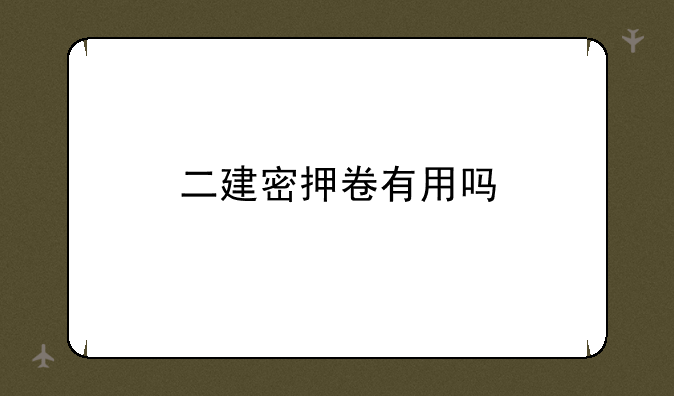 二建密押卷有用吗
