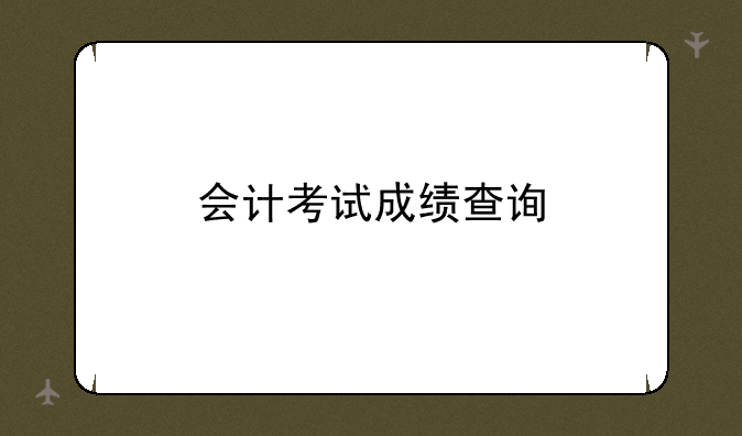 会计考试成绩查询