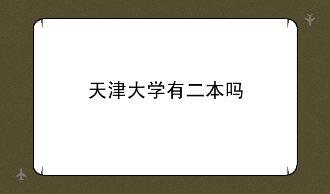 天津大学有二本吗