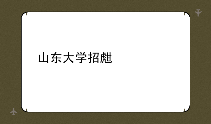 山东大学招生简章