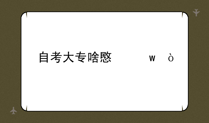 自考大专啥意思？