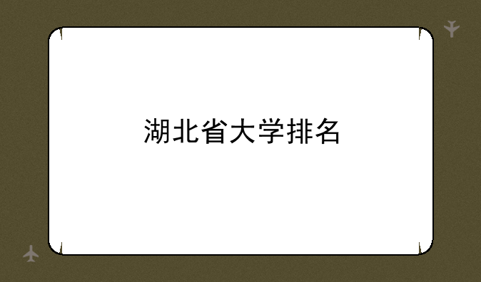 湖北省大学排名