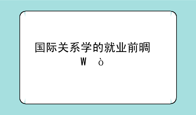 国际关系学的就业前景如何？