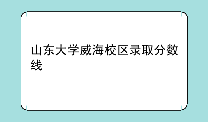 山东大学威海校区录取分数线