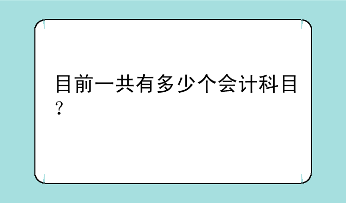 目前一共有多少个会计科目？