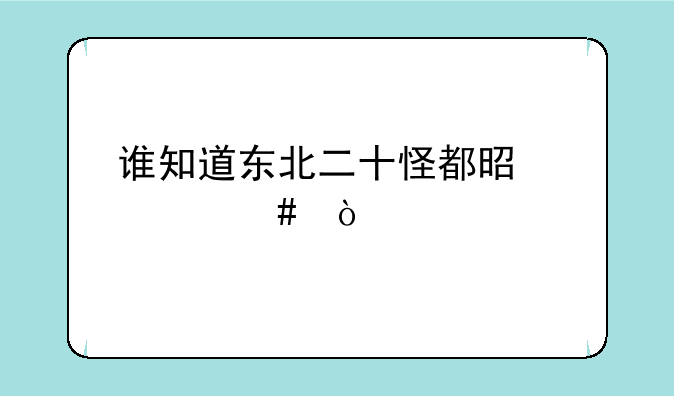 谁知道东北二十怪都是什么？