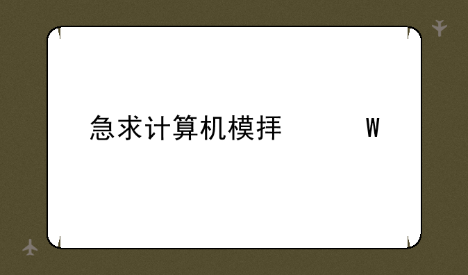 急求计算机模拟试题