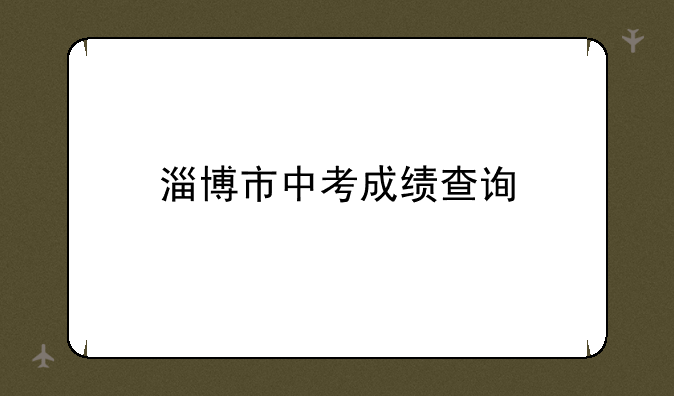 淄博市中考成绩查询