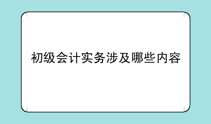 初级会计实务涉及哪些内容