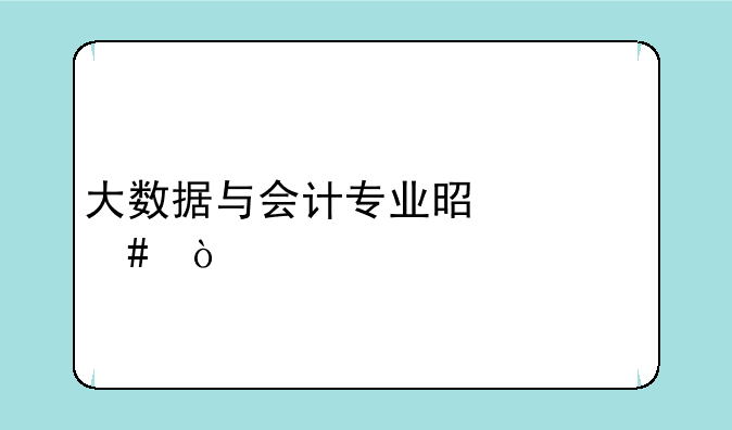 大数据与会计专业是什么？