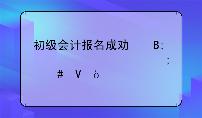 初级会计报名成功后准考证怎么整？