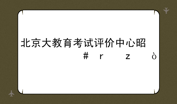 北京大教育考试评价中心是什么机构？