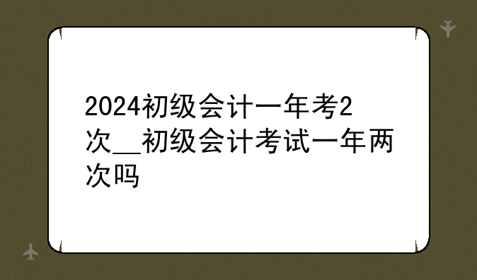 2024初级会计一年考2次__初级会计考试一年两次吗