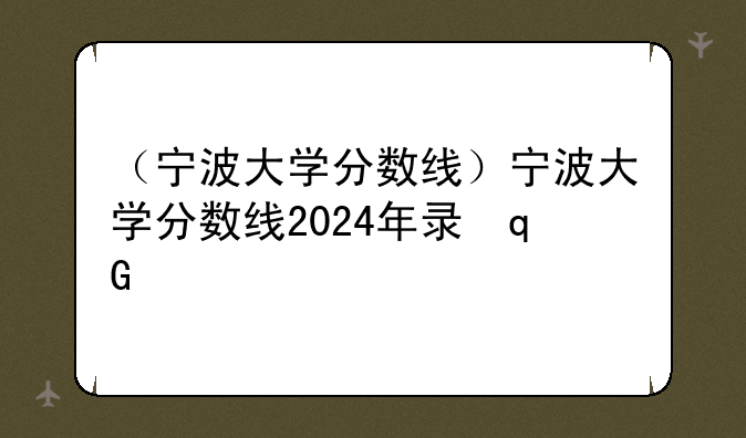 （宁波大学分数线）宁波大学分数线2024年录取线